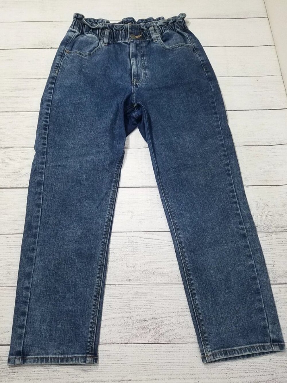 Express Super High Rise Mom Jeans Womens Size 8 Elastic Waist